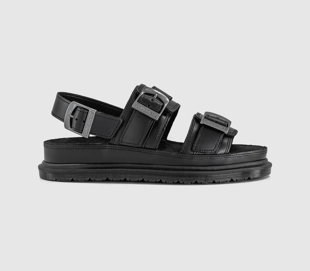 Dr. Martens Mens San Two Strap Sandals Black Orleans