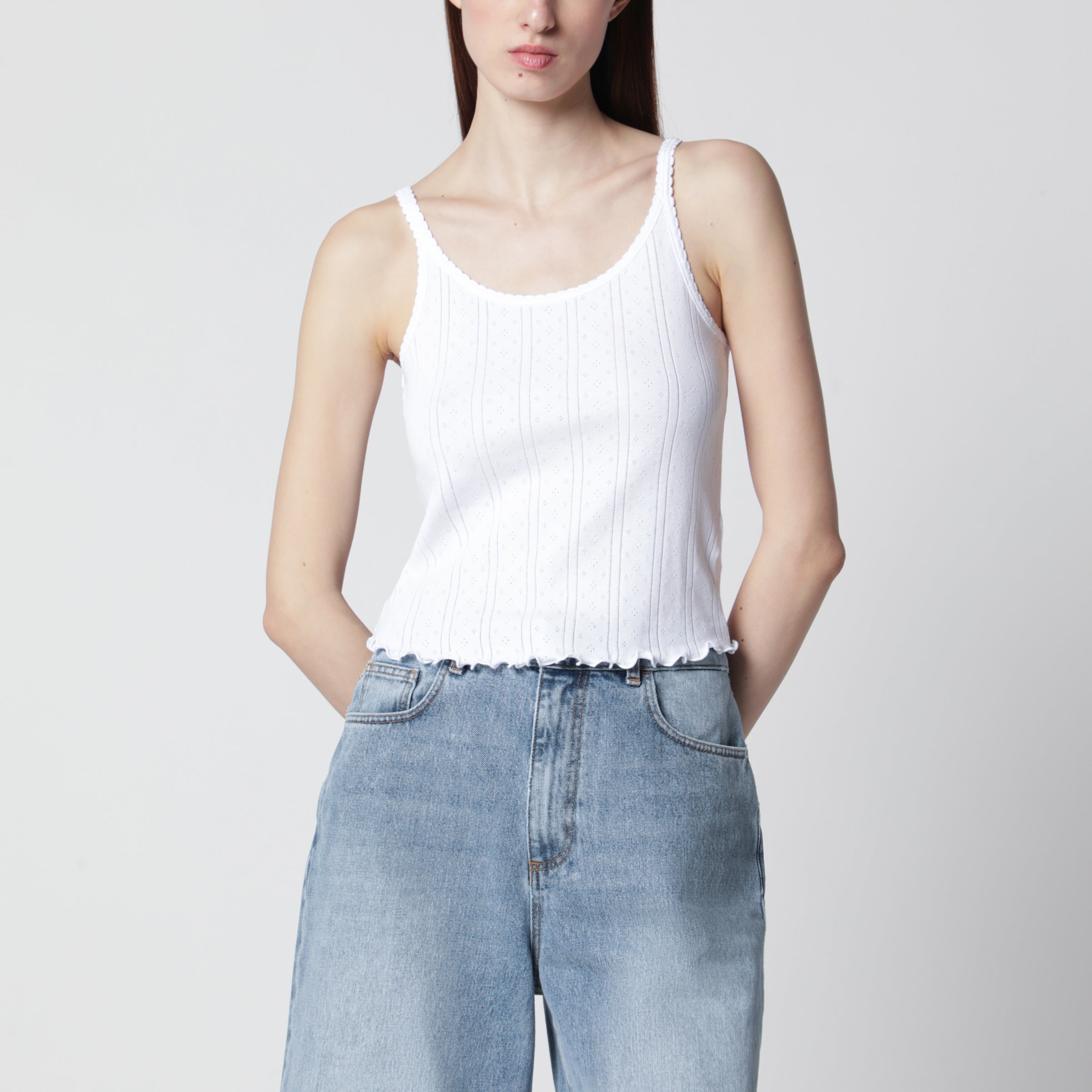 White organic cotton tank top