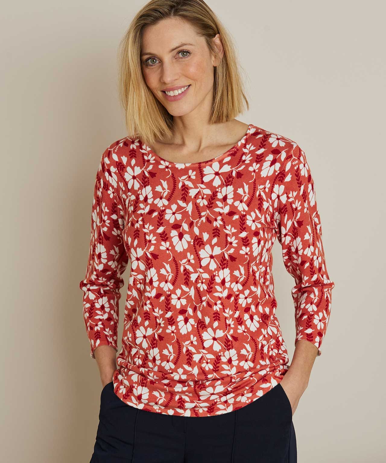 Damart Skin Soft Floral Print Jumper