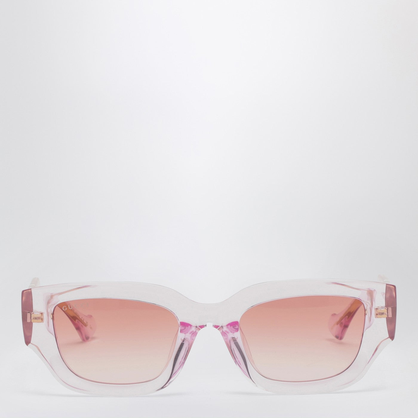 Rectangular pinktransparent sunglasses