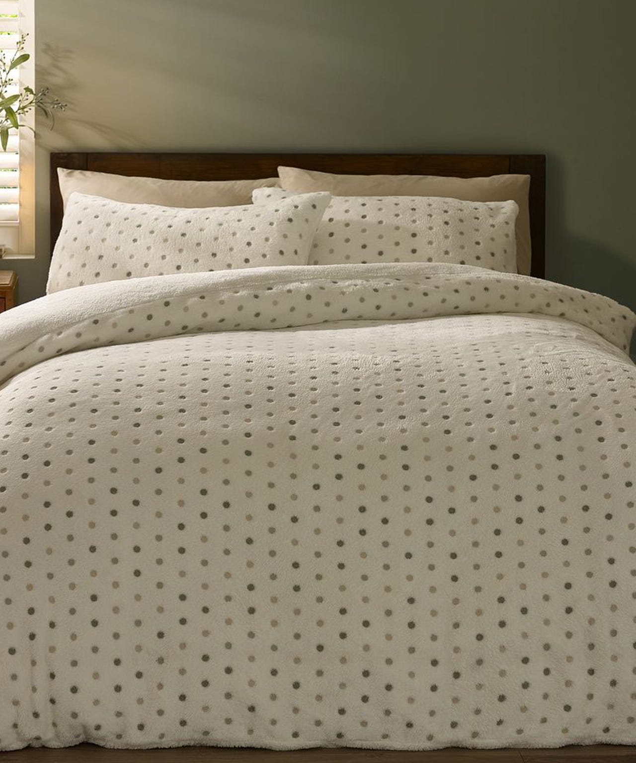 Damart Catherine Lansfield Cosy Spot Fleece Duvet Set