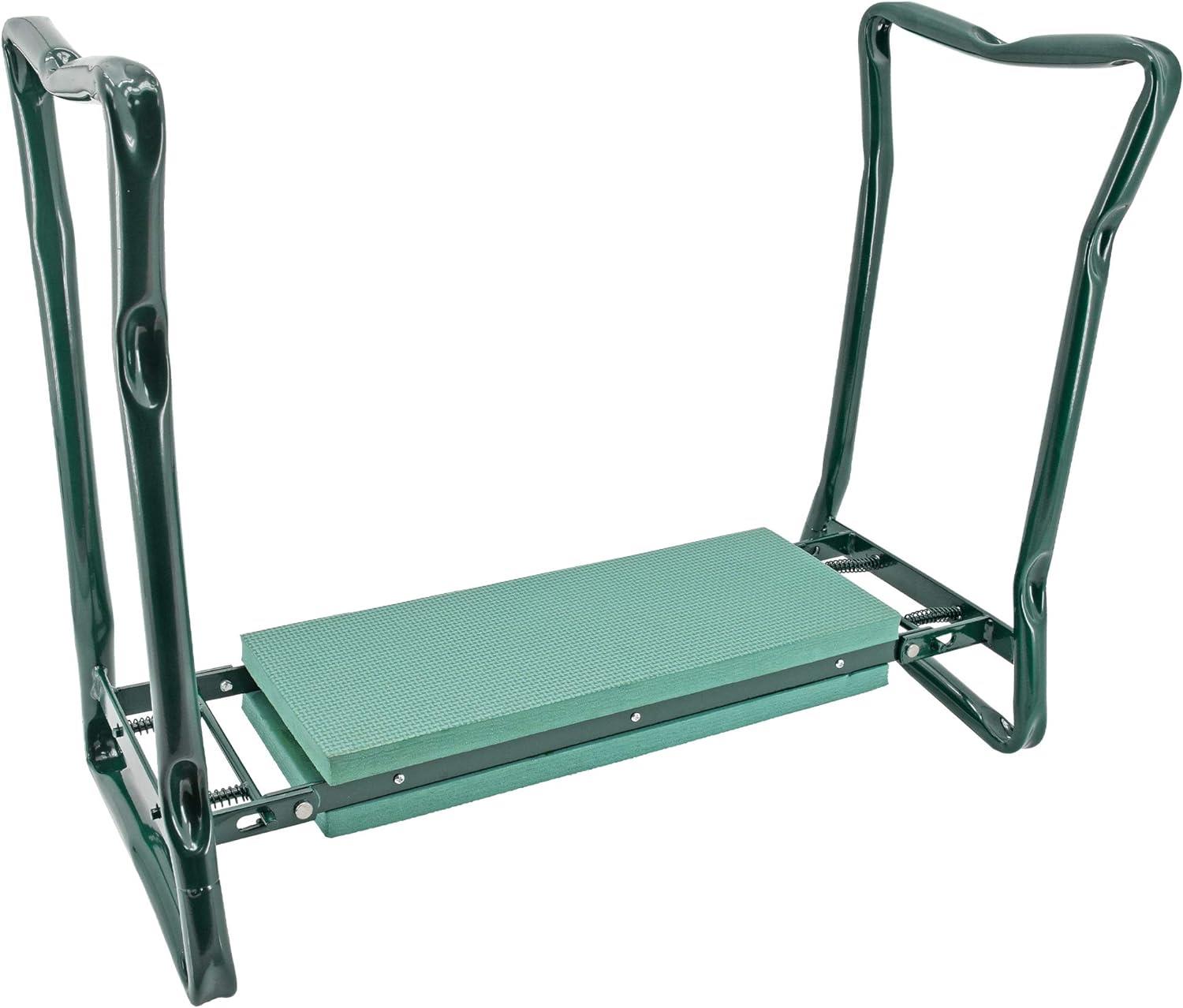 Garden Kneeler -in- Folding Gardening Padded Seat and Kneeling Stool Tool Bag