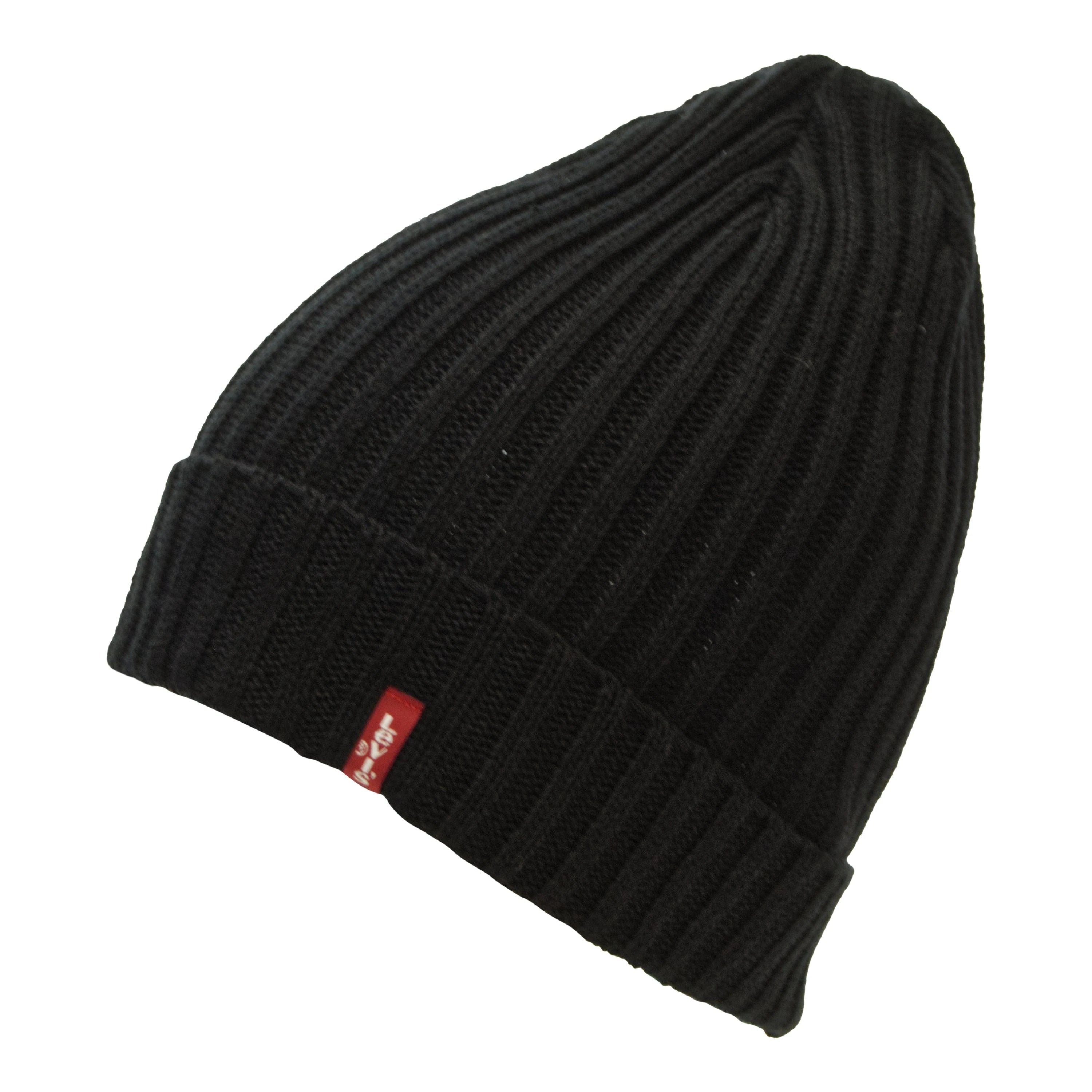 Levi’s Red Tab Ribbed Beanie – Black One Size