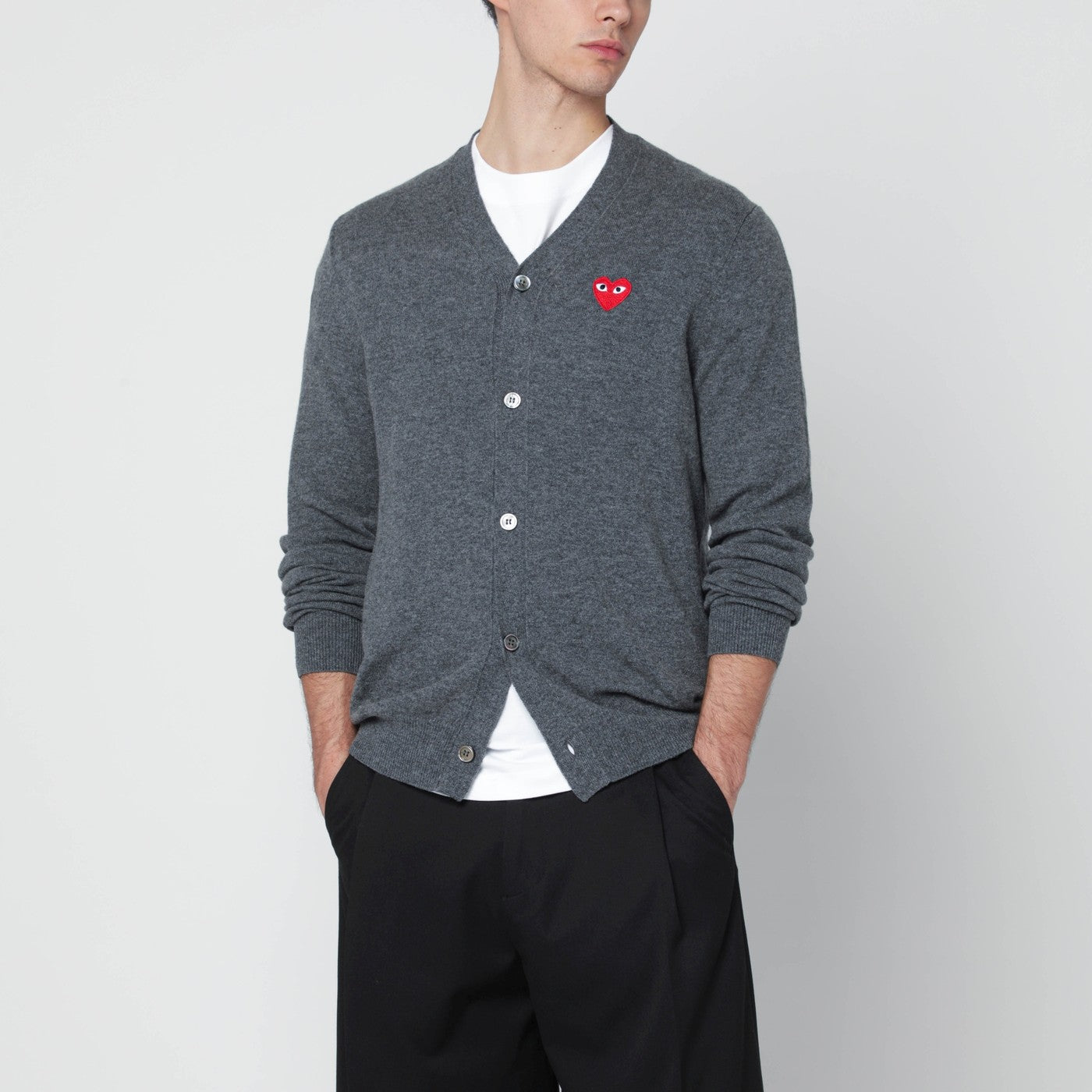 Grey wool cardigan