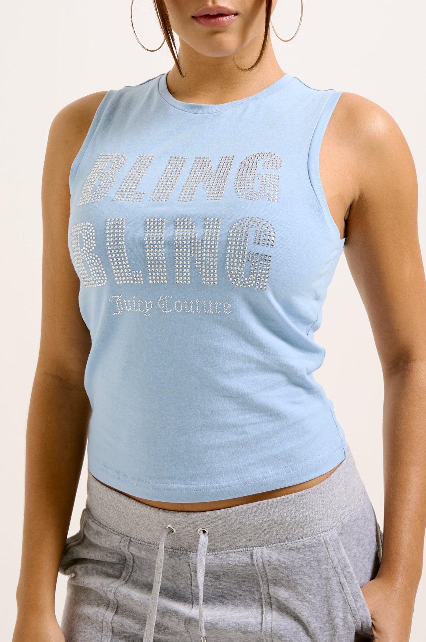 POWDER BLUE BLING BLING DIAMANTÉ VEST – S Blue