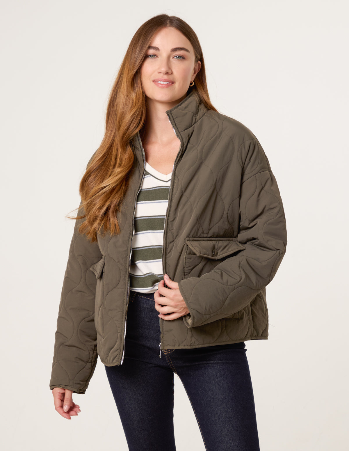Quilted Jacket – KHAKI