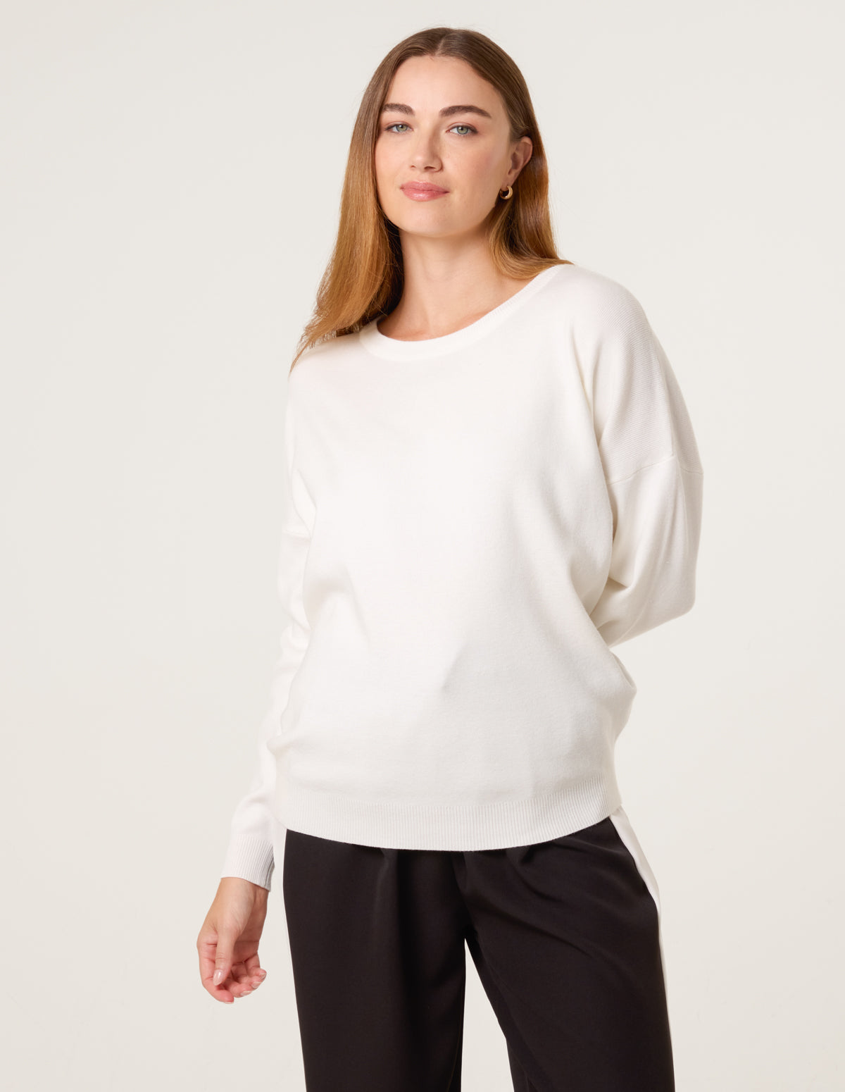 Plain Crew Neck Jumper – SM IVORY