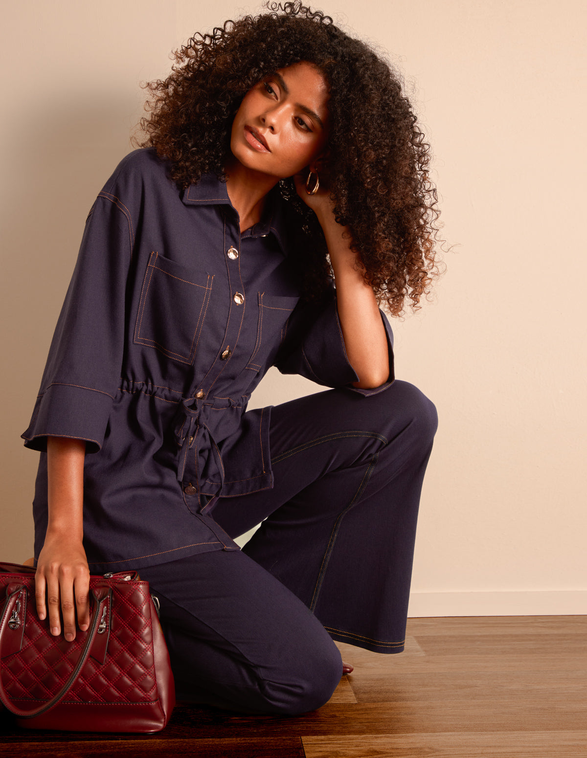 Denim Shirt Jacket – S INDIGO BLUE