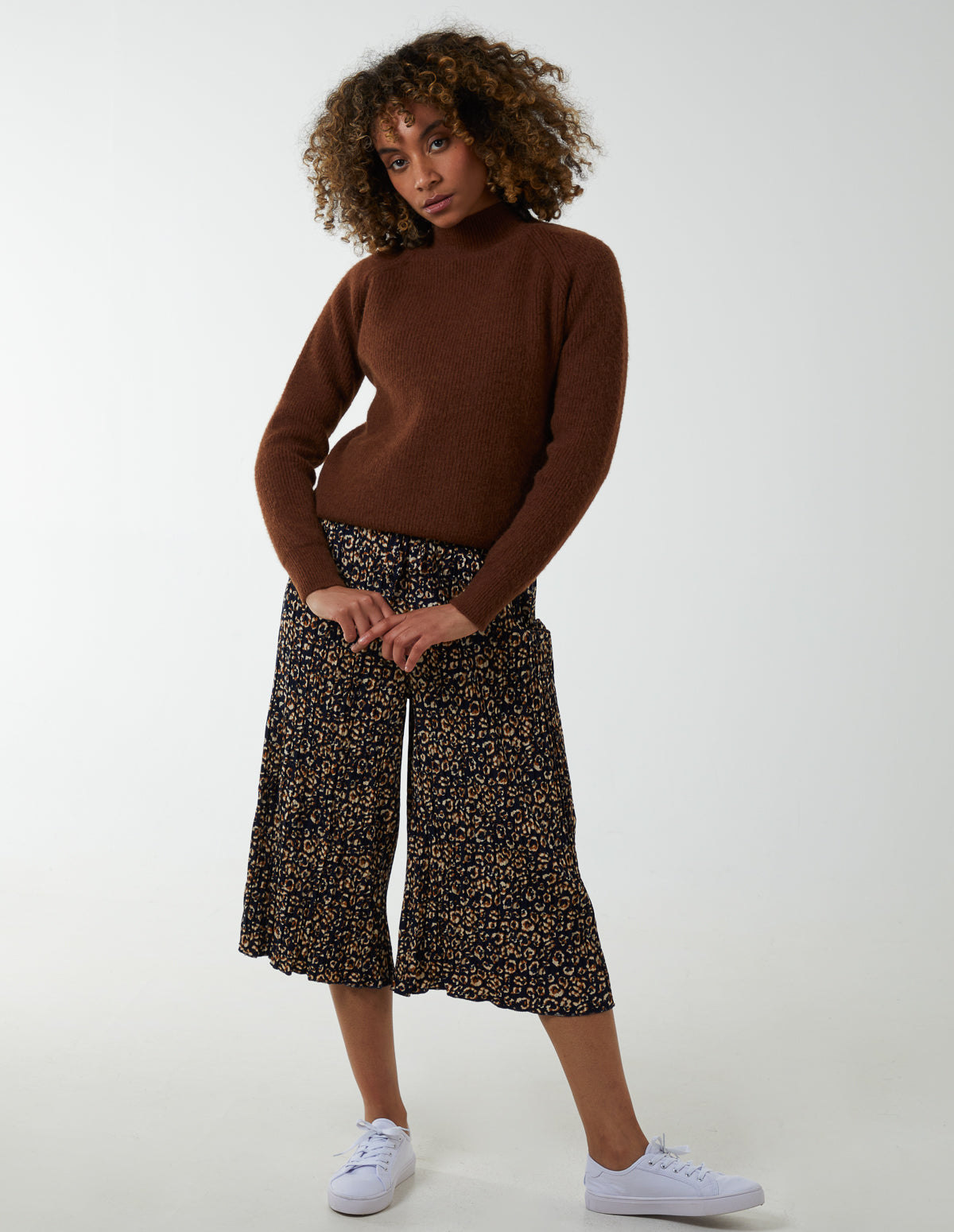 Animal Print Cropped Trousers – S NAVY