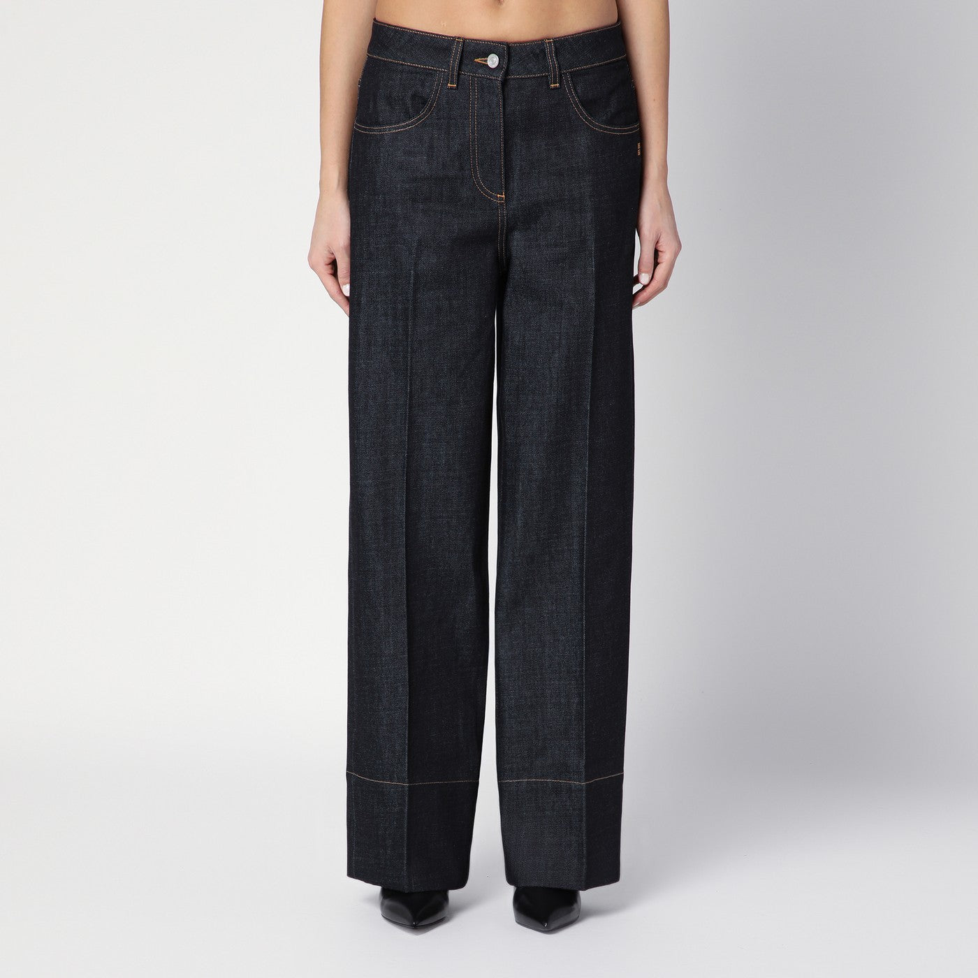 Dark blue denim jeans