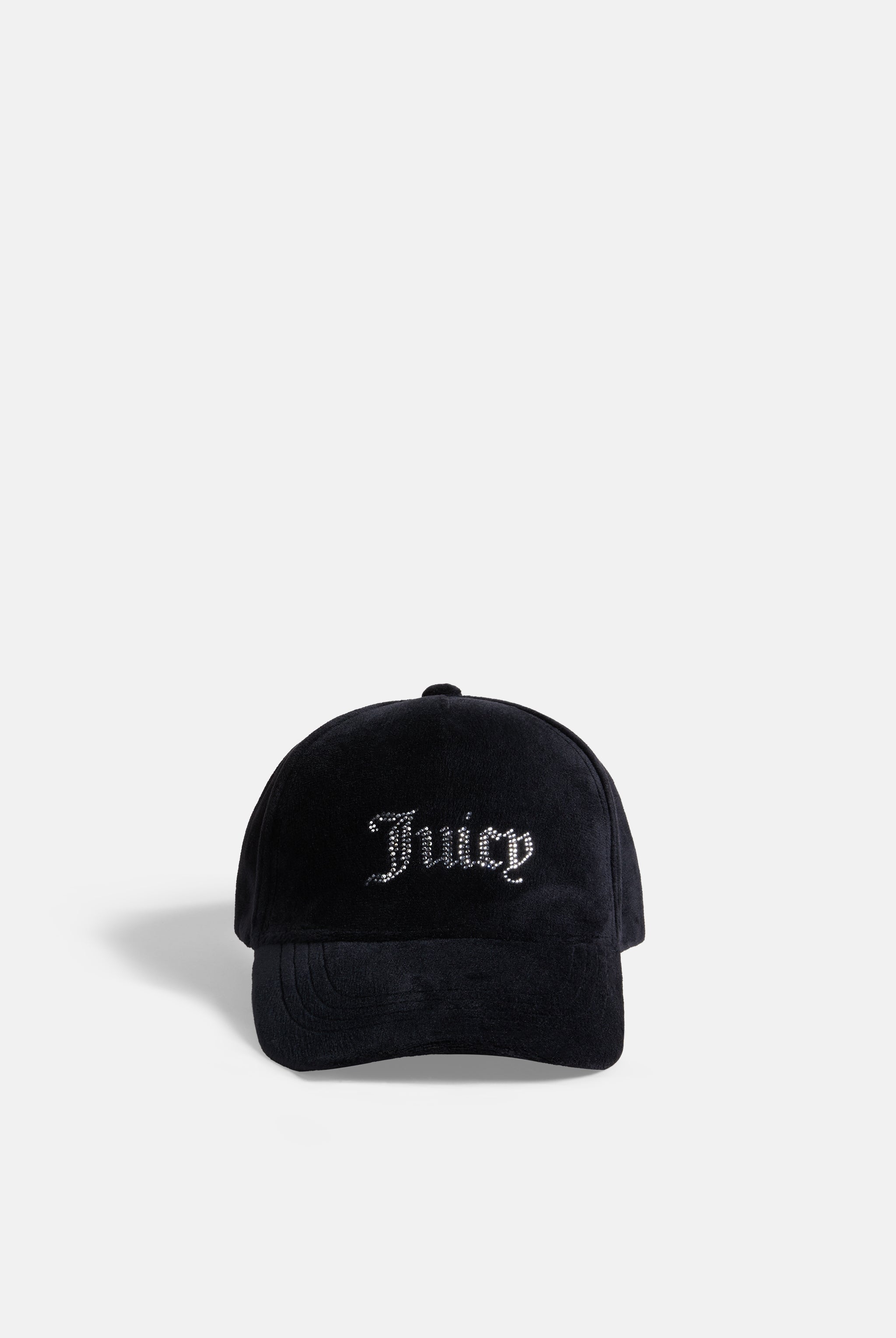 BLACK DIAMANTÉ VELOUR BASEBALL CAP – ONE Black
