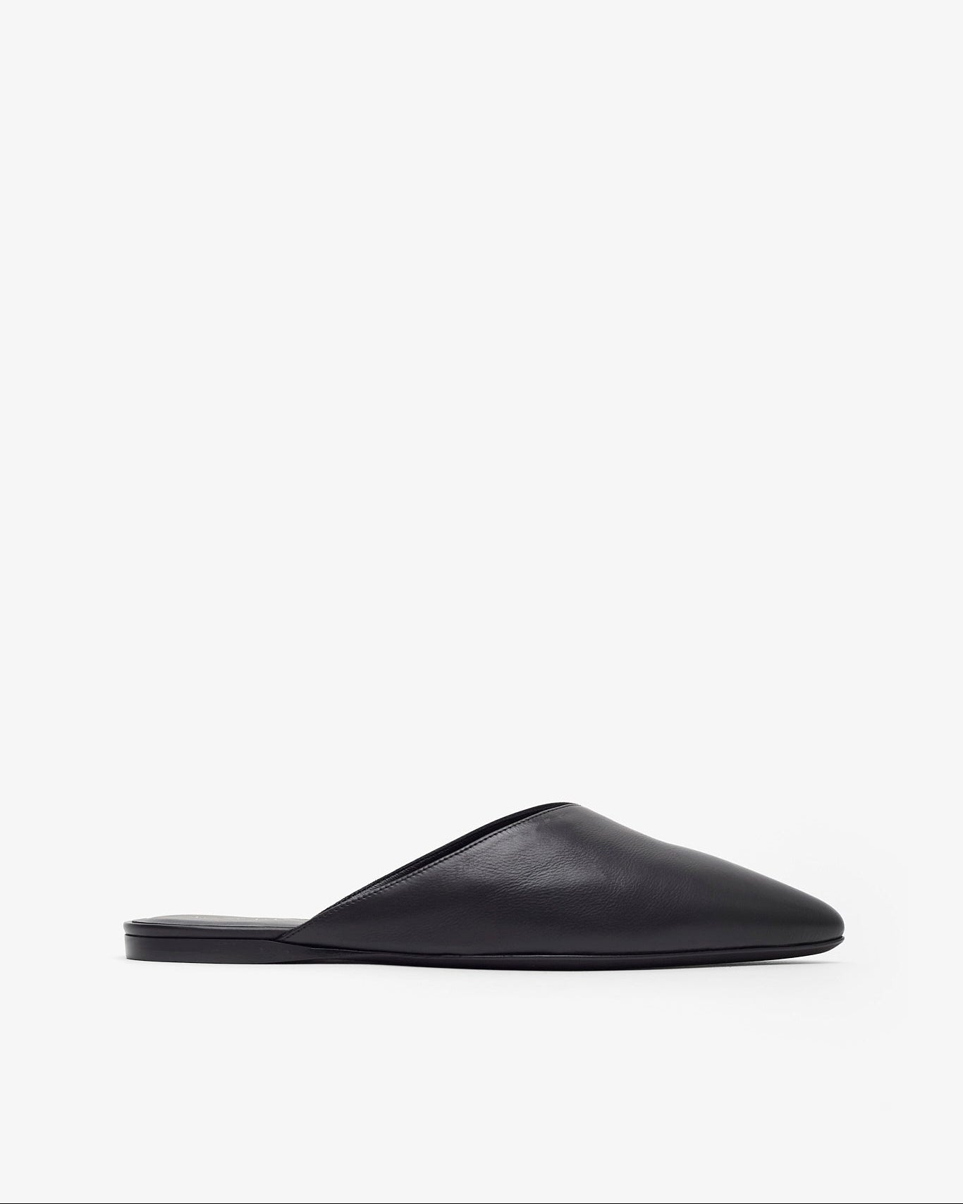 Homebody soft black leather slide sandals