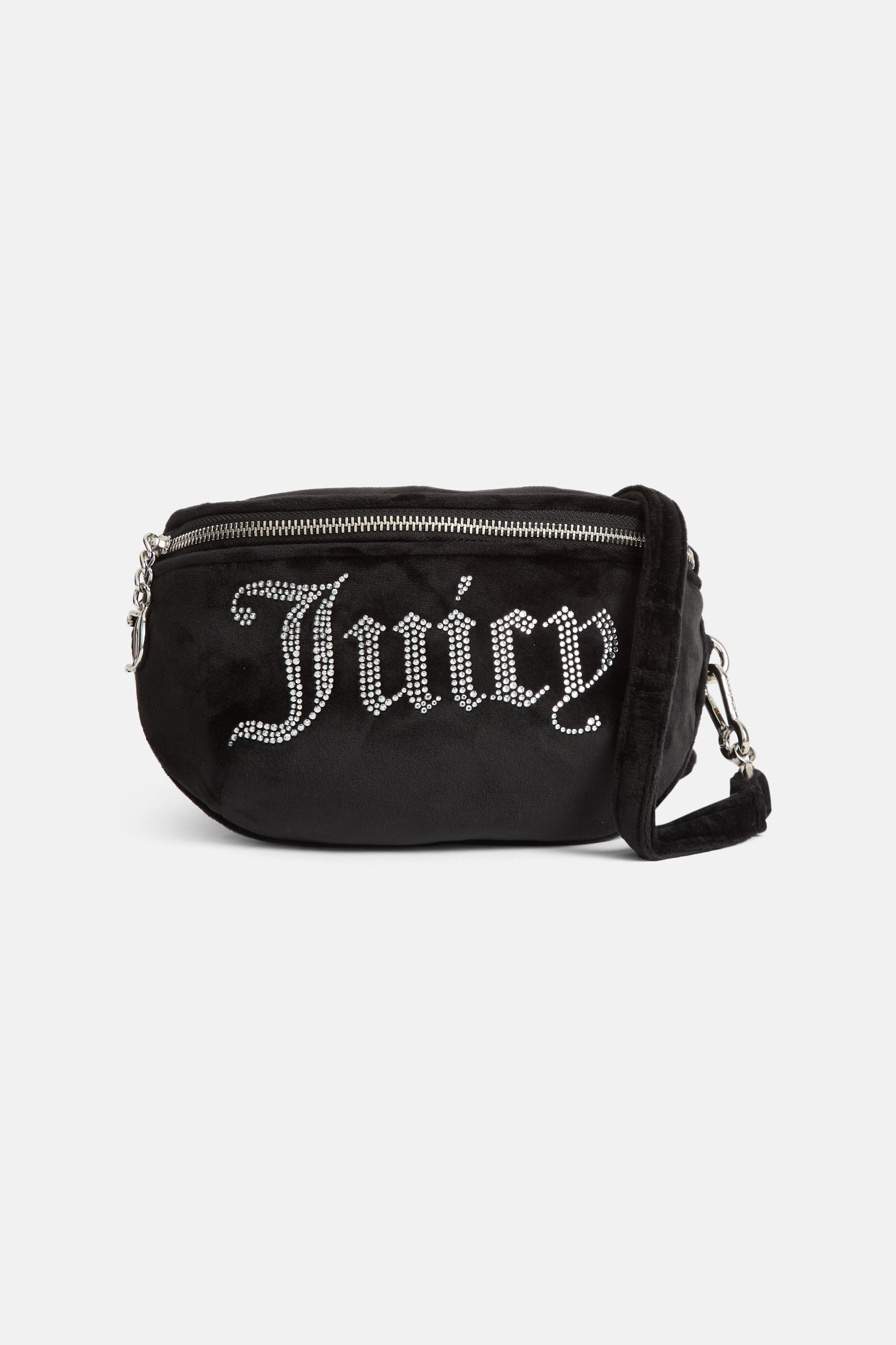 BLACK VELOUR DIAMANTÉ WAIST BAG – ONE Black
