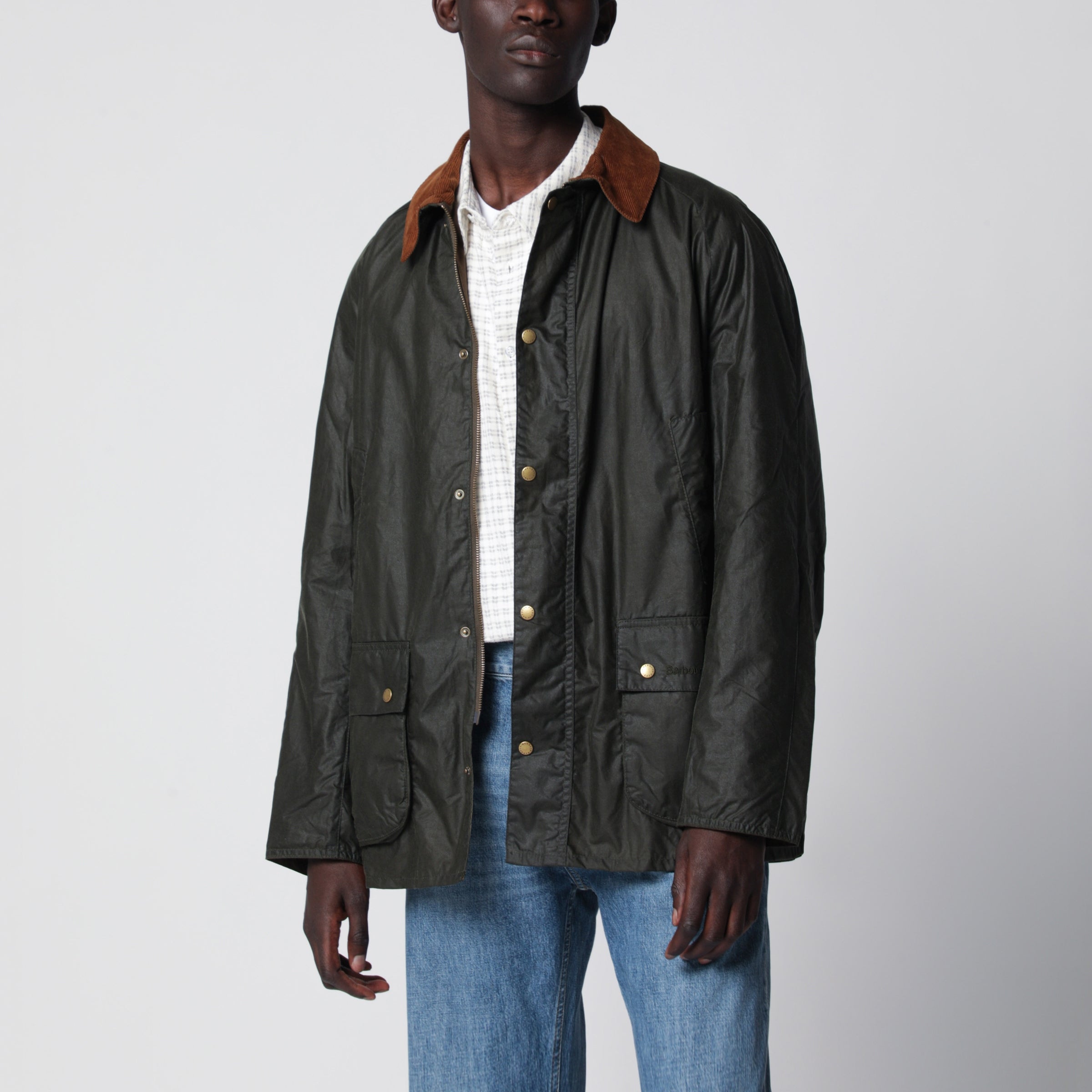 Olive green lightweight waxed Ashby jacket