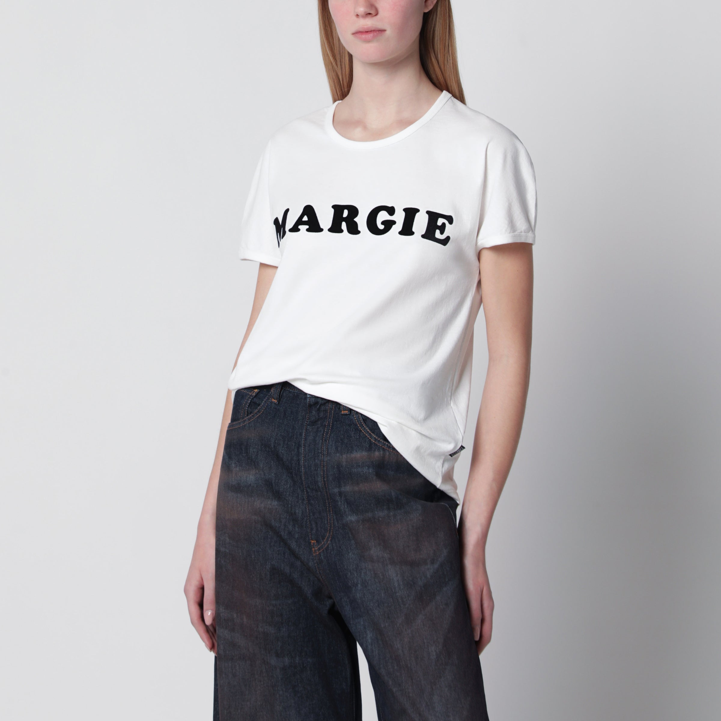 Vintage jersey cotton shirt in white