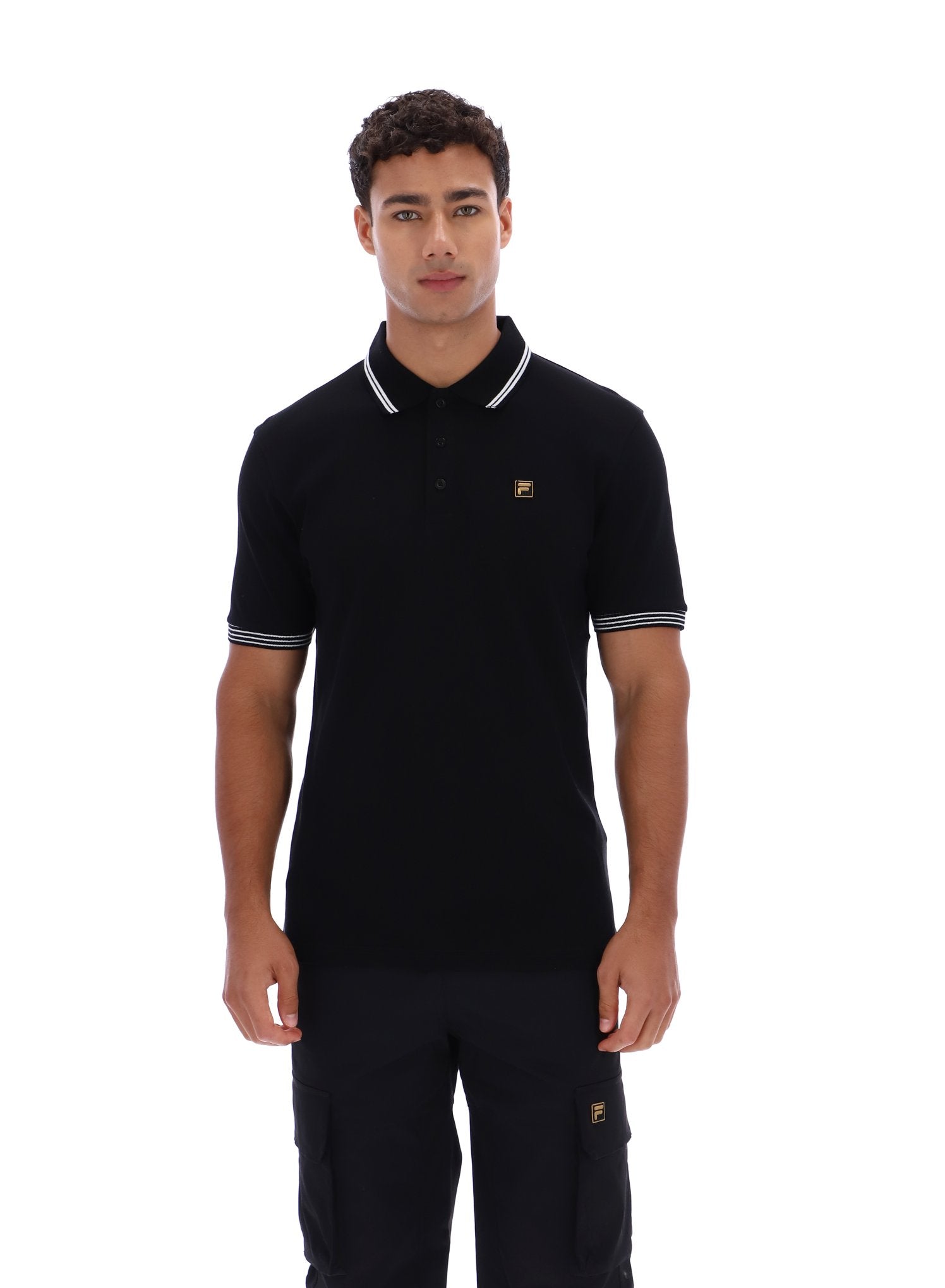 Black Soren Polo Shirt with Tipping Black Soren Polo Shirt with Tipping