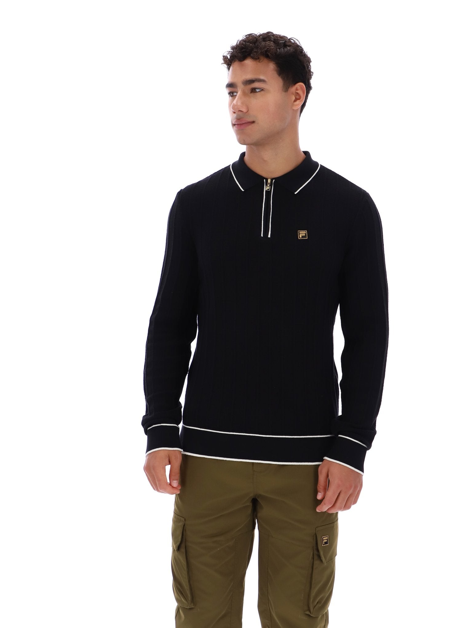 Black Sully Long Sleeve Polo Shirt –