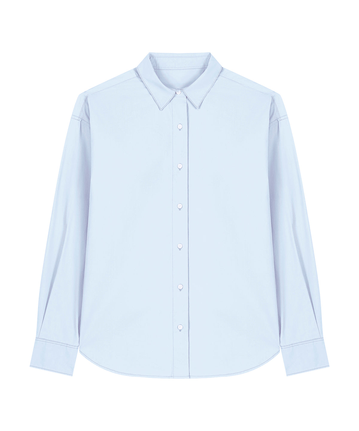 Organic Poplin Long Sleeve Shirt: Mens – L Summer Blue