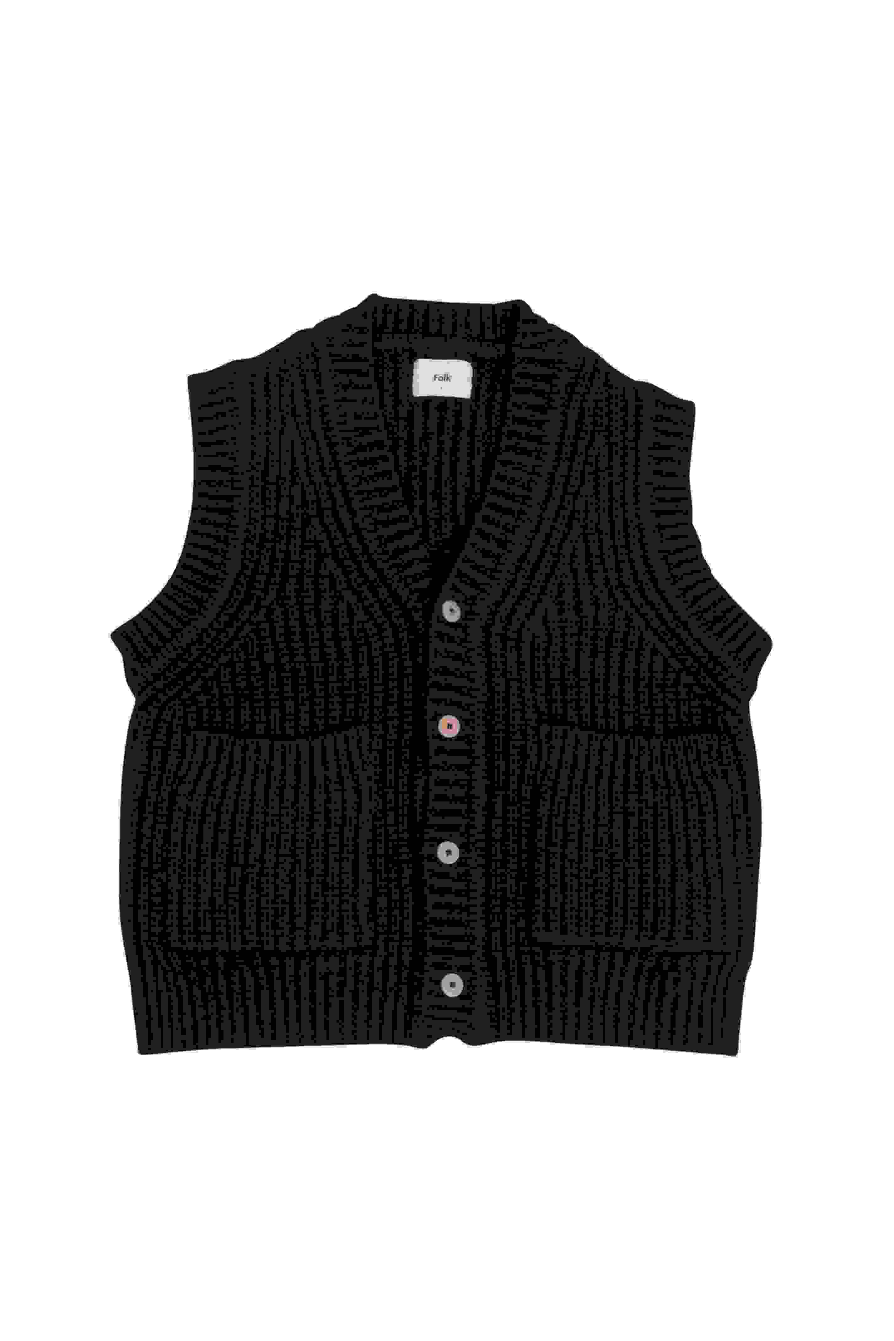 Chunky Pocket Vest – Black
