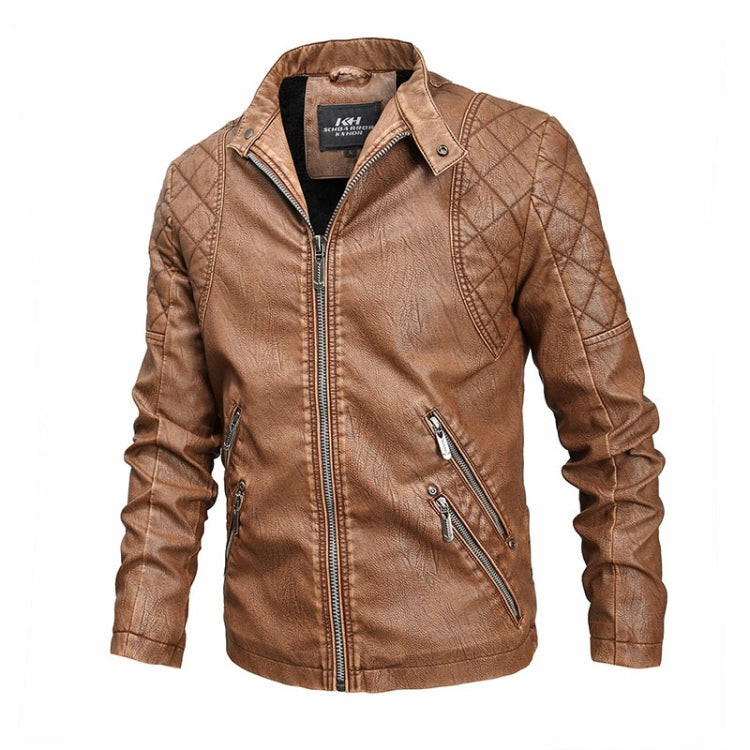 Autumn And Winter Fashion Tide Male Leather Jacket, M, L, , X, XX, – L Khaki