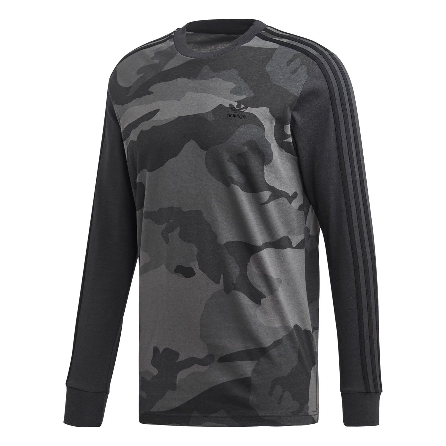 adidas Originals Camo Long Sleeved T Shirt – Black – L Black