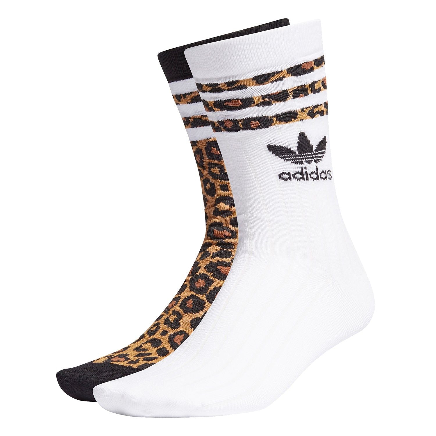 adidas Originals Crew Socks Pairs Animal Print – Multi – L .- White