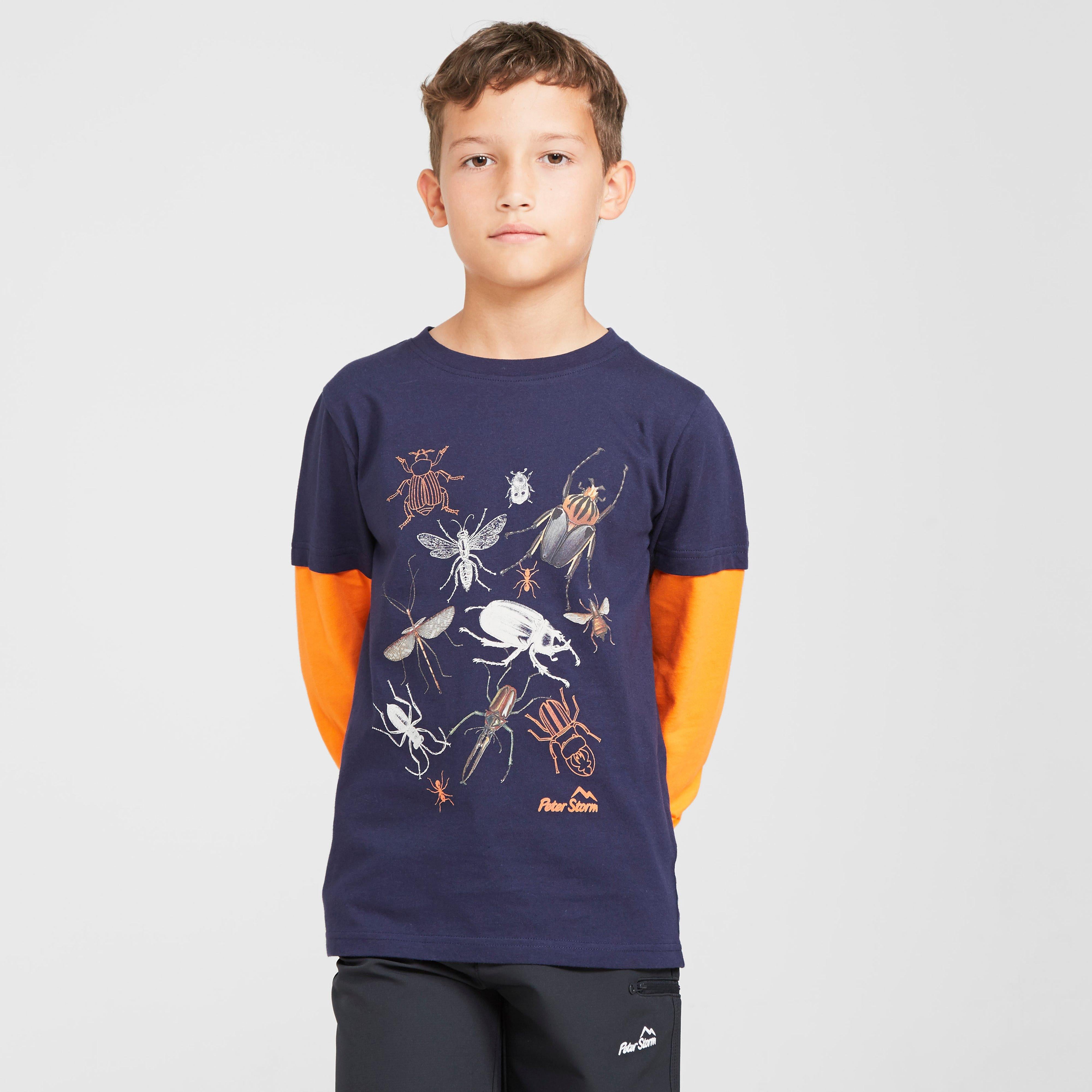 Kids’ Long Sleeve Layered Shirt – Navy -Y