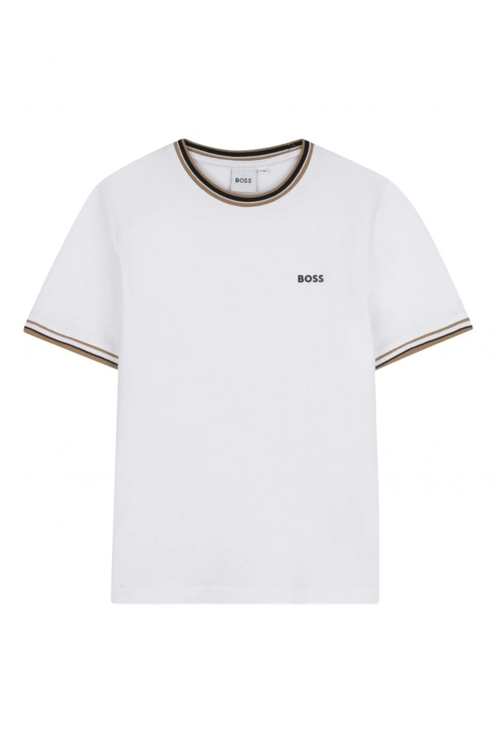 BOSS KIDS KIDS TRIM LOGO T SHIRT Size: Y, colour: WHITE