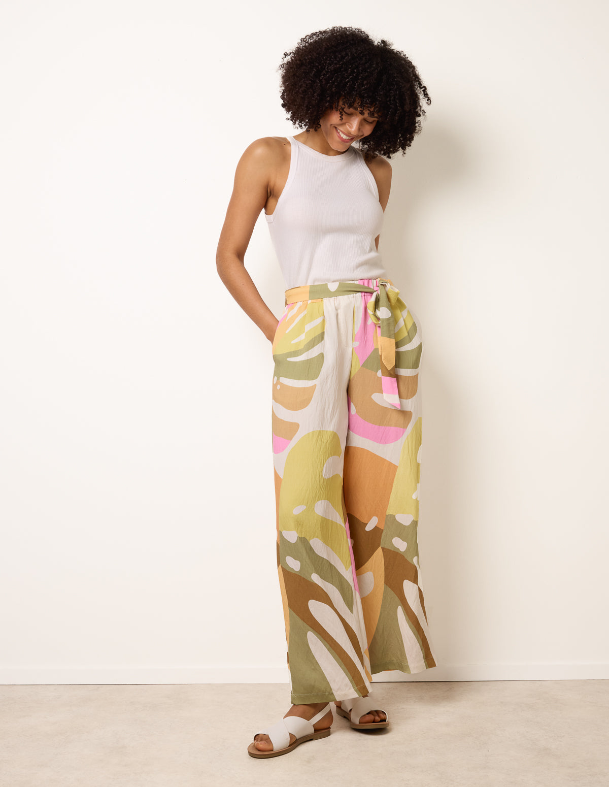 Paper Bag Wide Leg Trousers – L MULTI