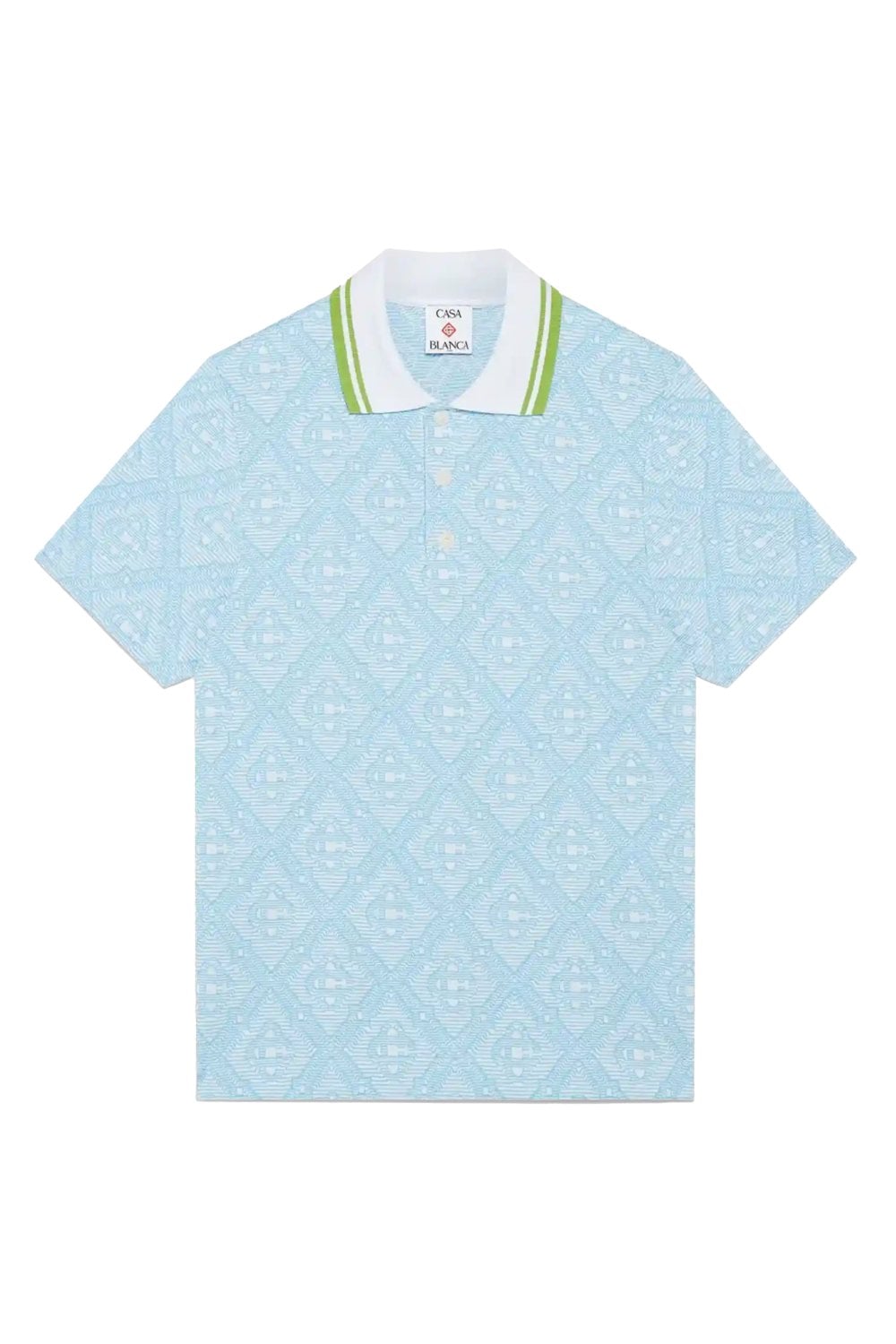 CASABLANCA JACQUARD POLO SHIRT Size: L, colour: BLUE