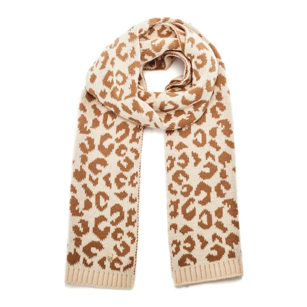 Moda In Pelle Cleo Scarf Natural Leopard Textile
