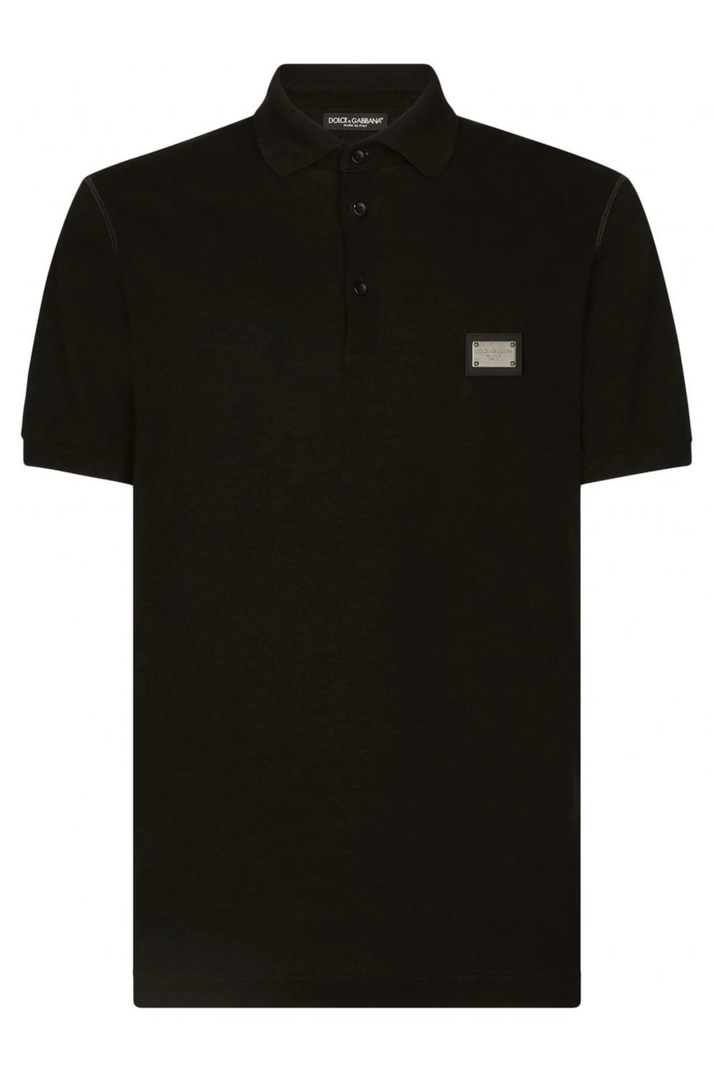 DOLCE & GABBANA PLAQUE POLO SHIRT Size: , colour: BLACK