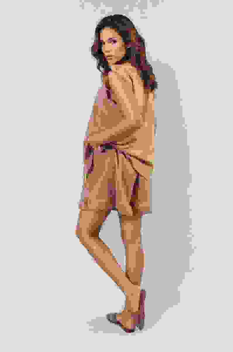 Ruffle Trim Sleeve Top and Shorts Co-ord Set – Orange ML