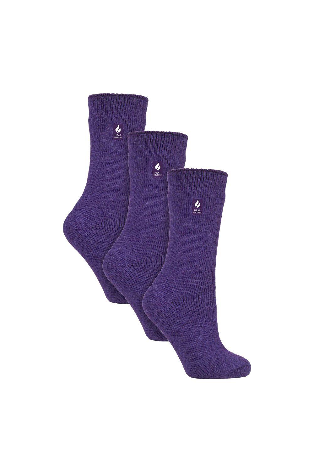 Heat Holders Pairs Original Thick Winter Thermal Socks In Purple