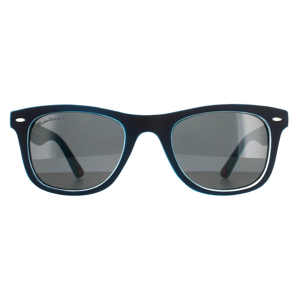 montana Unisex Square Black Blue Rubbertouch Grey Polarized MP Sunglasses