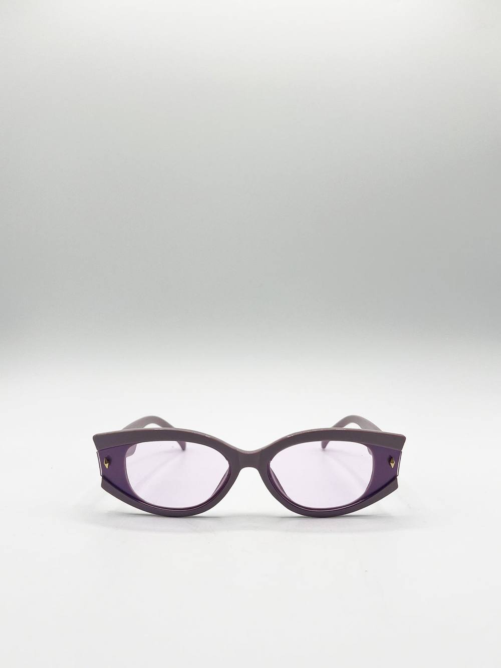 Svnx Oval Rectangular Vintage Sunglasses In Purple