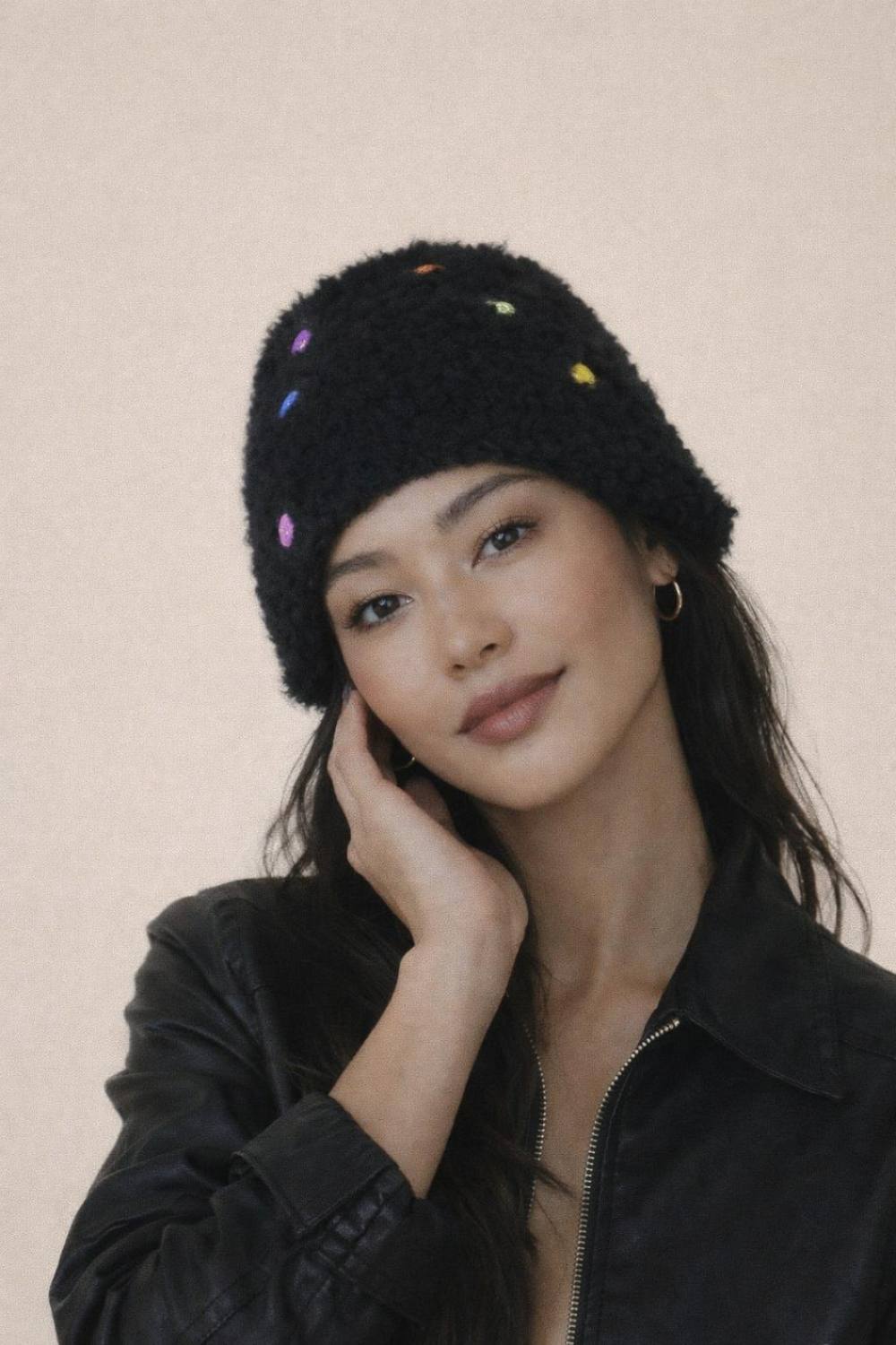 Svnx Beanie With Multicolour Buttons In Black
