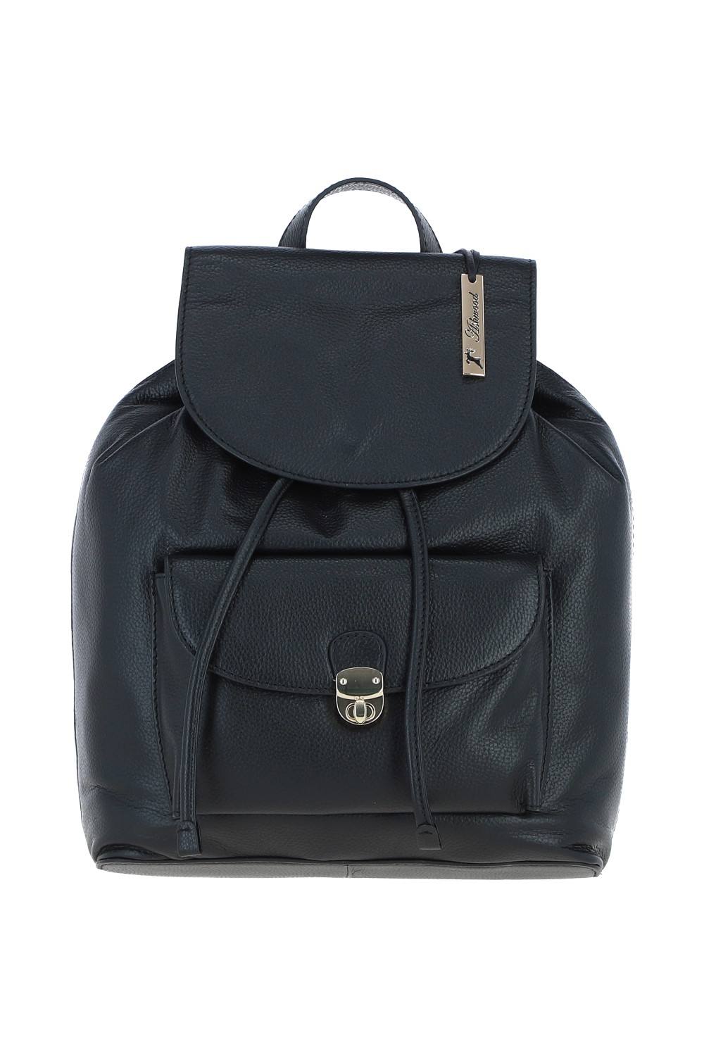 Ashwood Leather Exquisite Genuine Leather Compact Backpack In Black