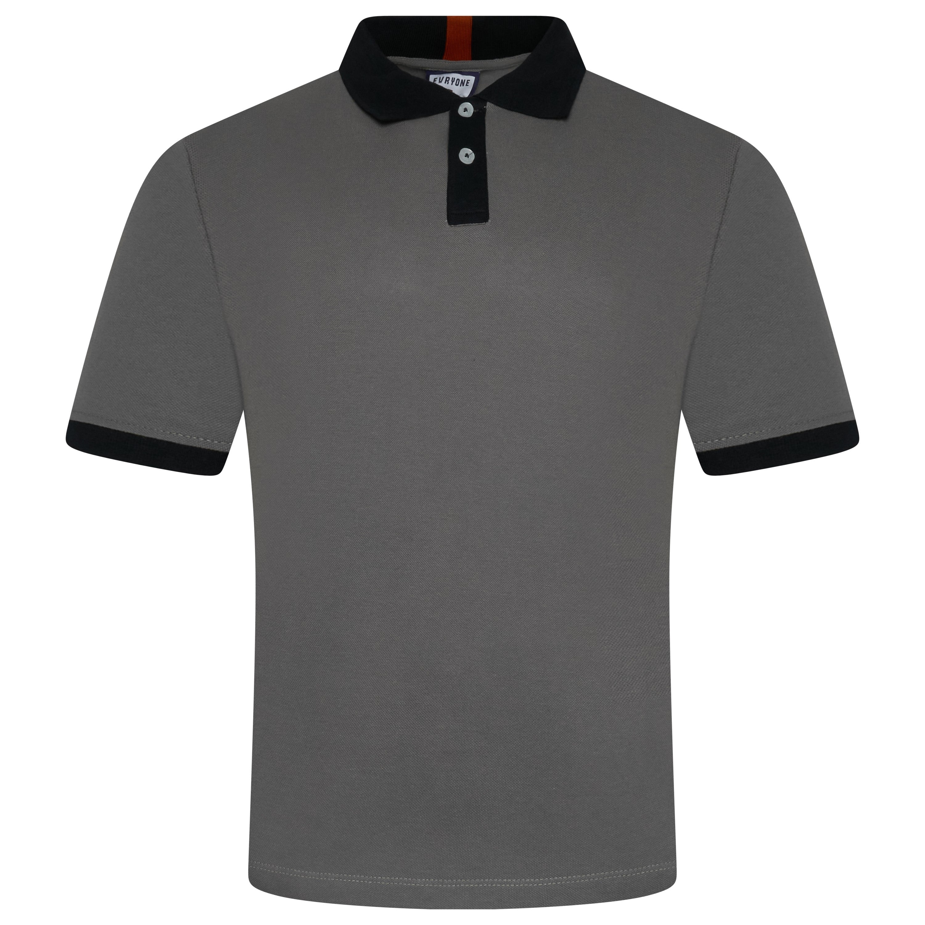 Evryone Contrast Collar Polo Shirt – Steel Grey