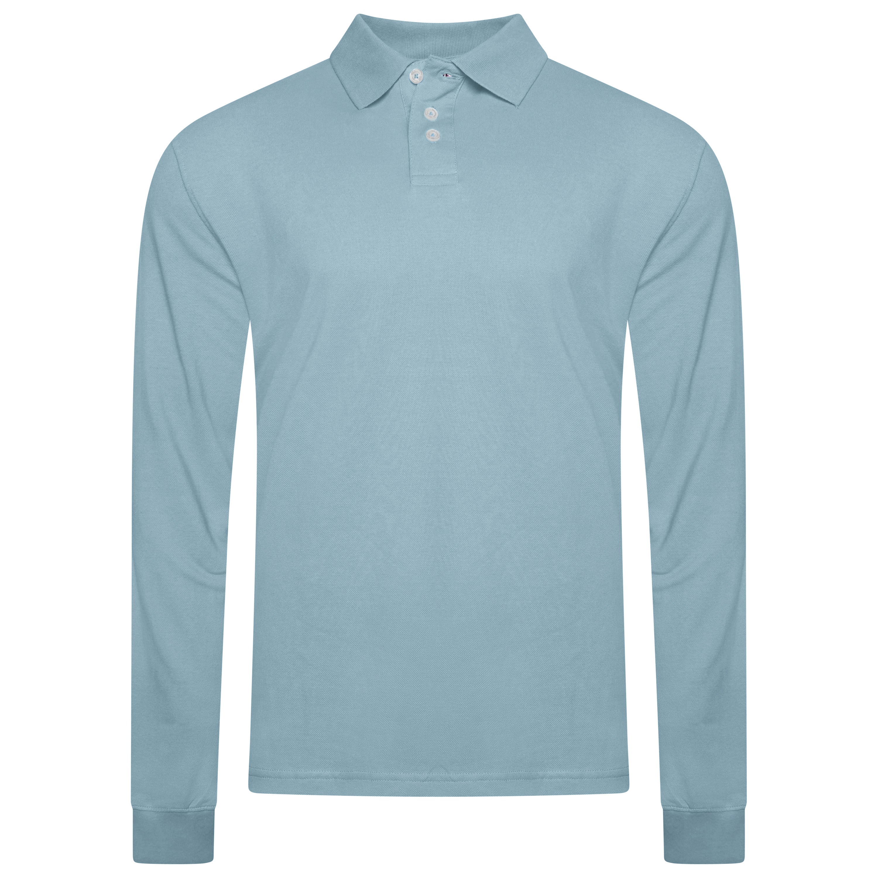 Evryone Long Sleeve Polo Shirt – M Light Blue