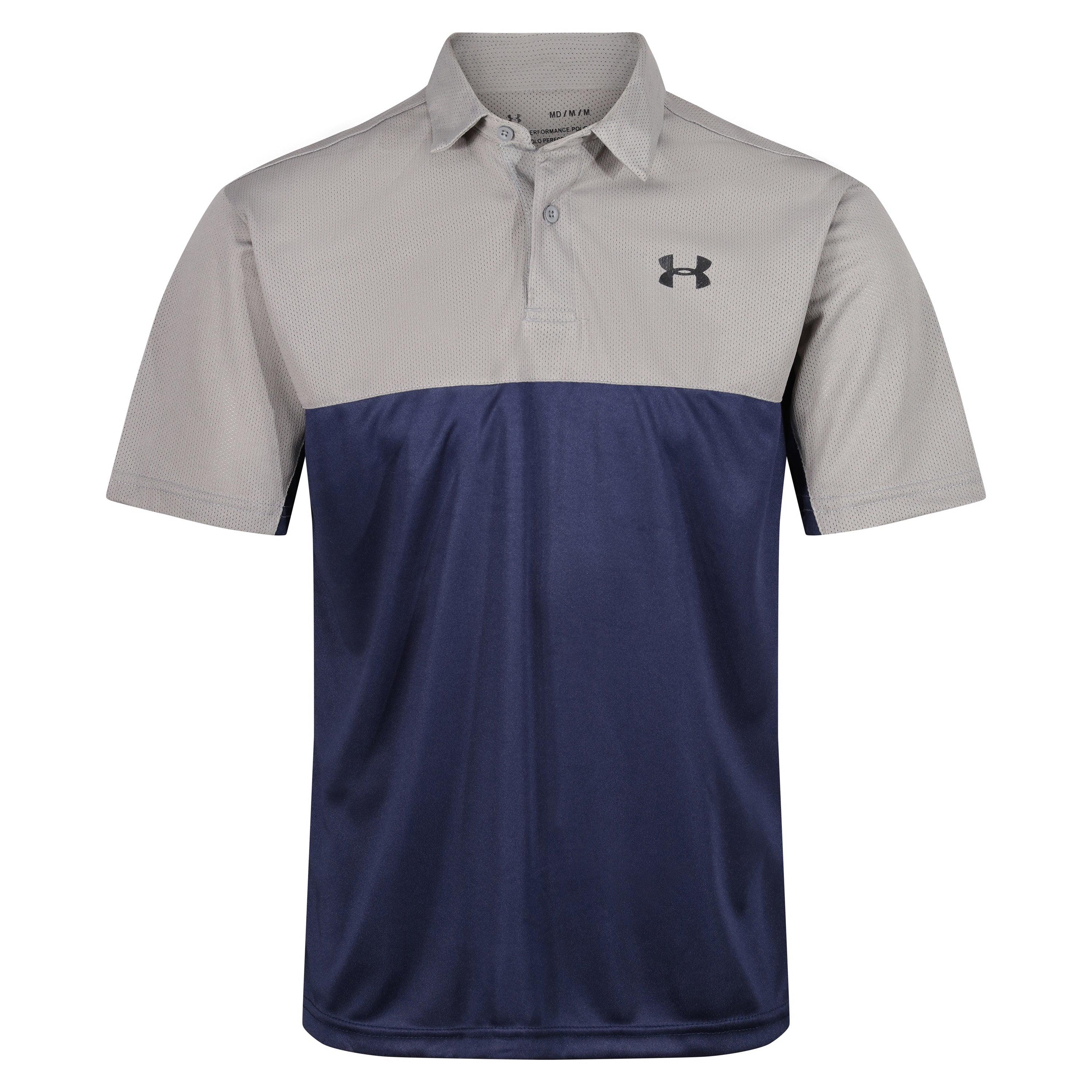 Under Armour Performance . Golf Sport Polo Shirt – S Grey Navy Blue