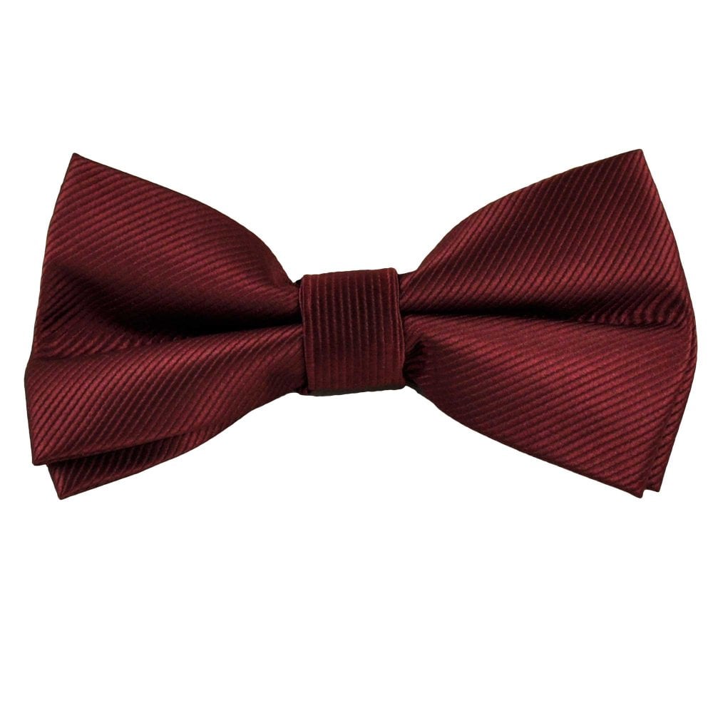 Plain Maroon Ribbed Men's Bow Tie