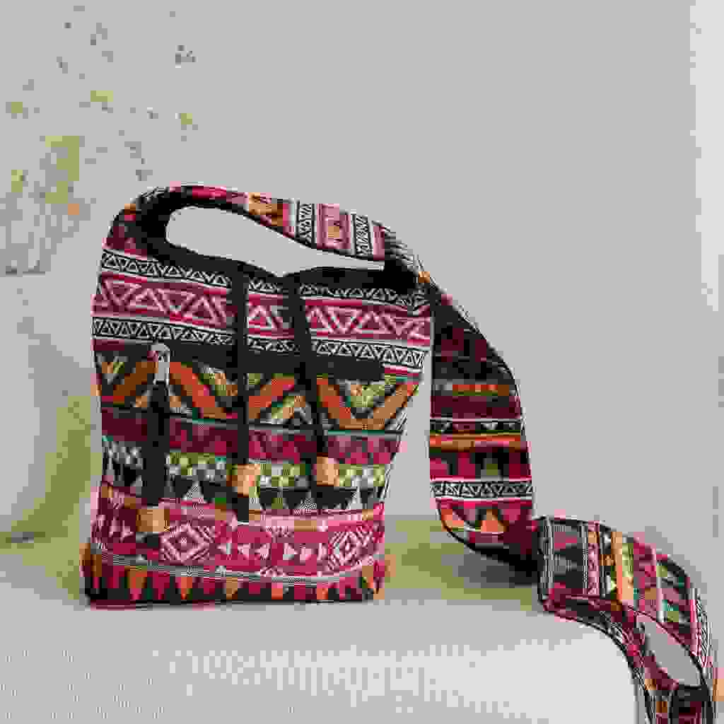 Sling Bag Pink Jacquard