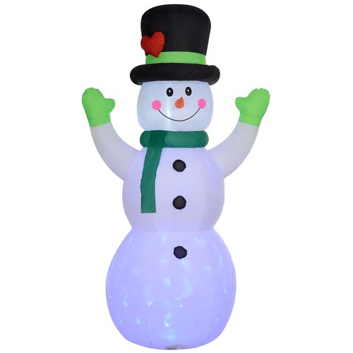 Outsunny ft Inflatable Snowman w Black Hat, Green Scarf for Garden Yard