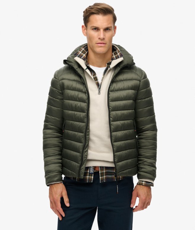 Superdry & Co Men’s Hooded Fuji Sport Padded Jacket Khaki Army Khaki – Size: Xxl