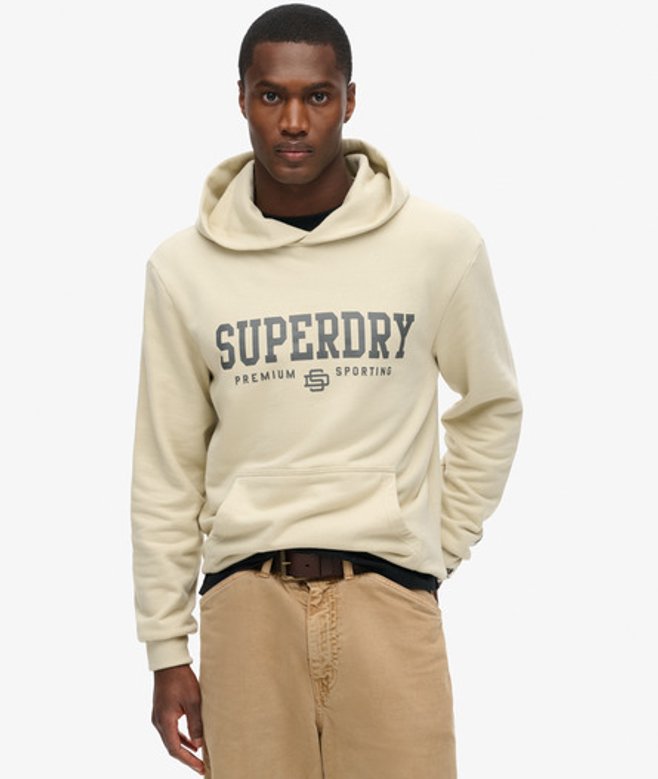 Superdry & Co Men’s Core Sport Hoodie Beige Pelican Beige – Size: