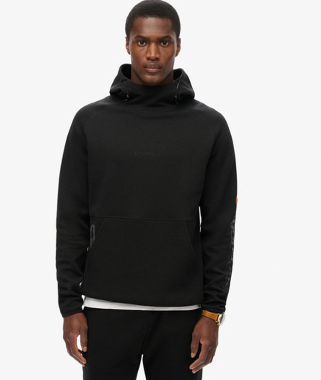 Superdry & Co Men’s Tech Logo Loose Hoodie Black – Size:
