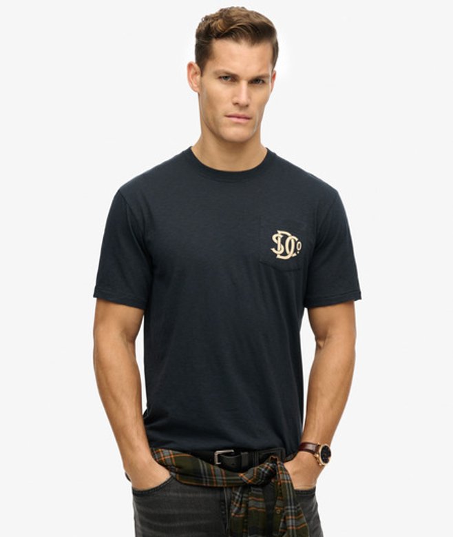 Superdry & Co Men’s The Merchant Store – Graphic shirt Navy Eclipse Navy – Size: