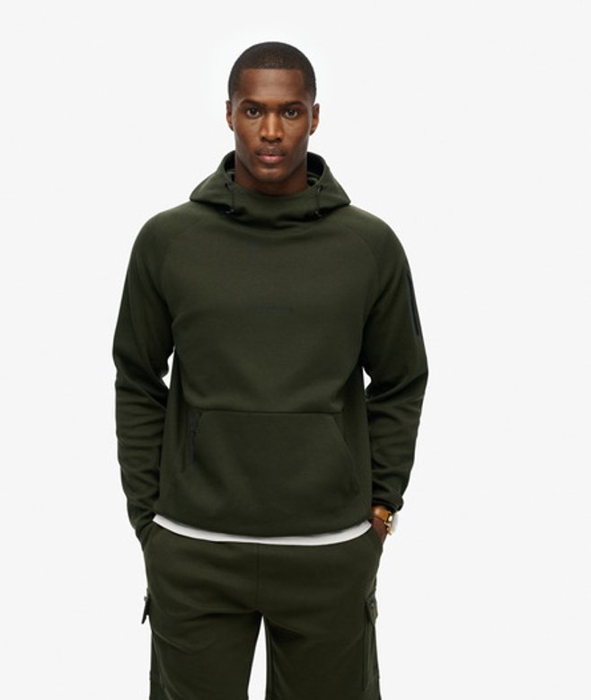 Superdry & Co Men’s Tech Logo Loose Hoodie Green Surplus Goods Olive Green – Size: