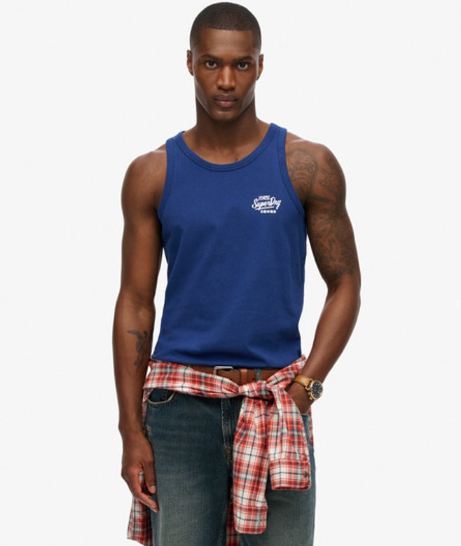 Superdry & Co Men’s Contrast Script Vest Navy Supermarine Navy – Size: